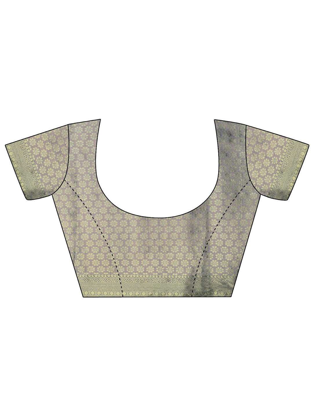 Multi Geometric Printed Silk Blend Saree With Unstitched Blouse Piece