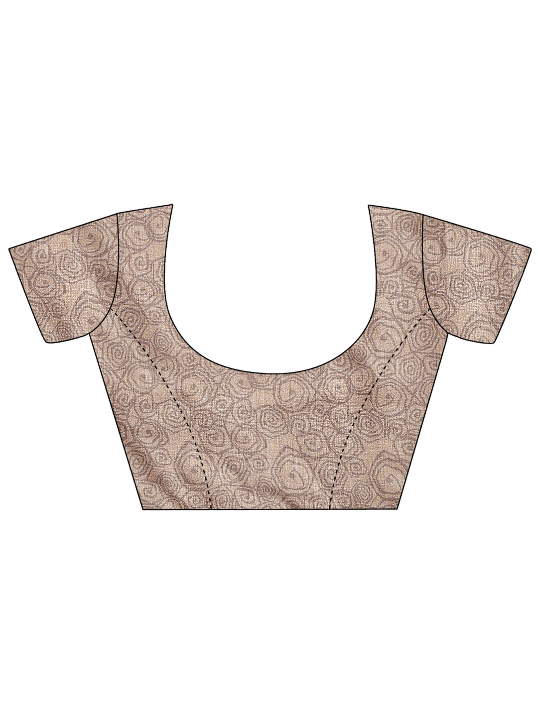 Beige Geomteric Printed Silk Blend Saree With Unstitched Blouse Piece