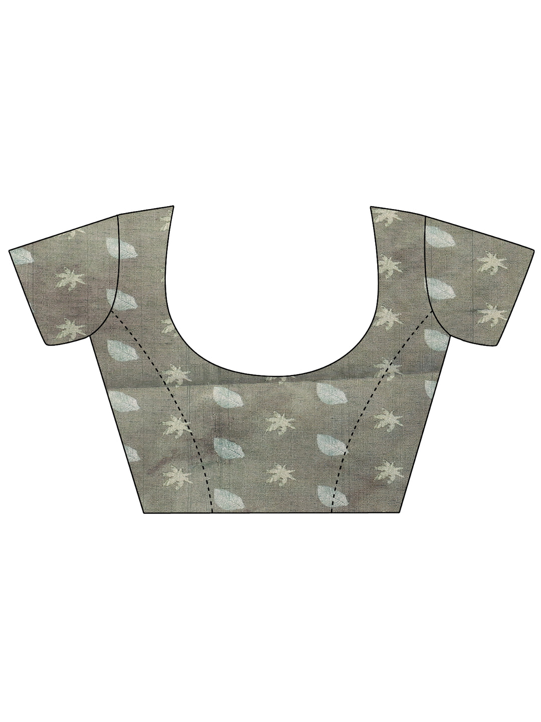 Green Printed Silk Blend Saree With Unstitched Blouse Piece