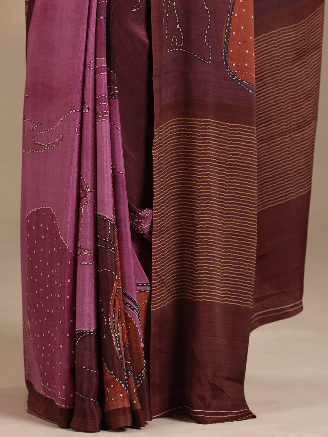 Multi Woven Design Silk Blend Saree With Unstitched Blouse Piece
