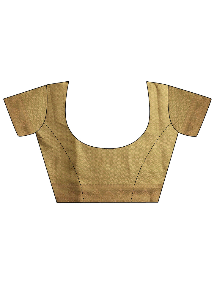 Multi Printed Silk Blend Saree With Unstitched Blouse Piece