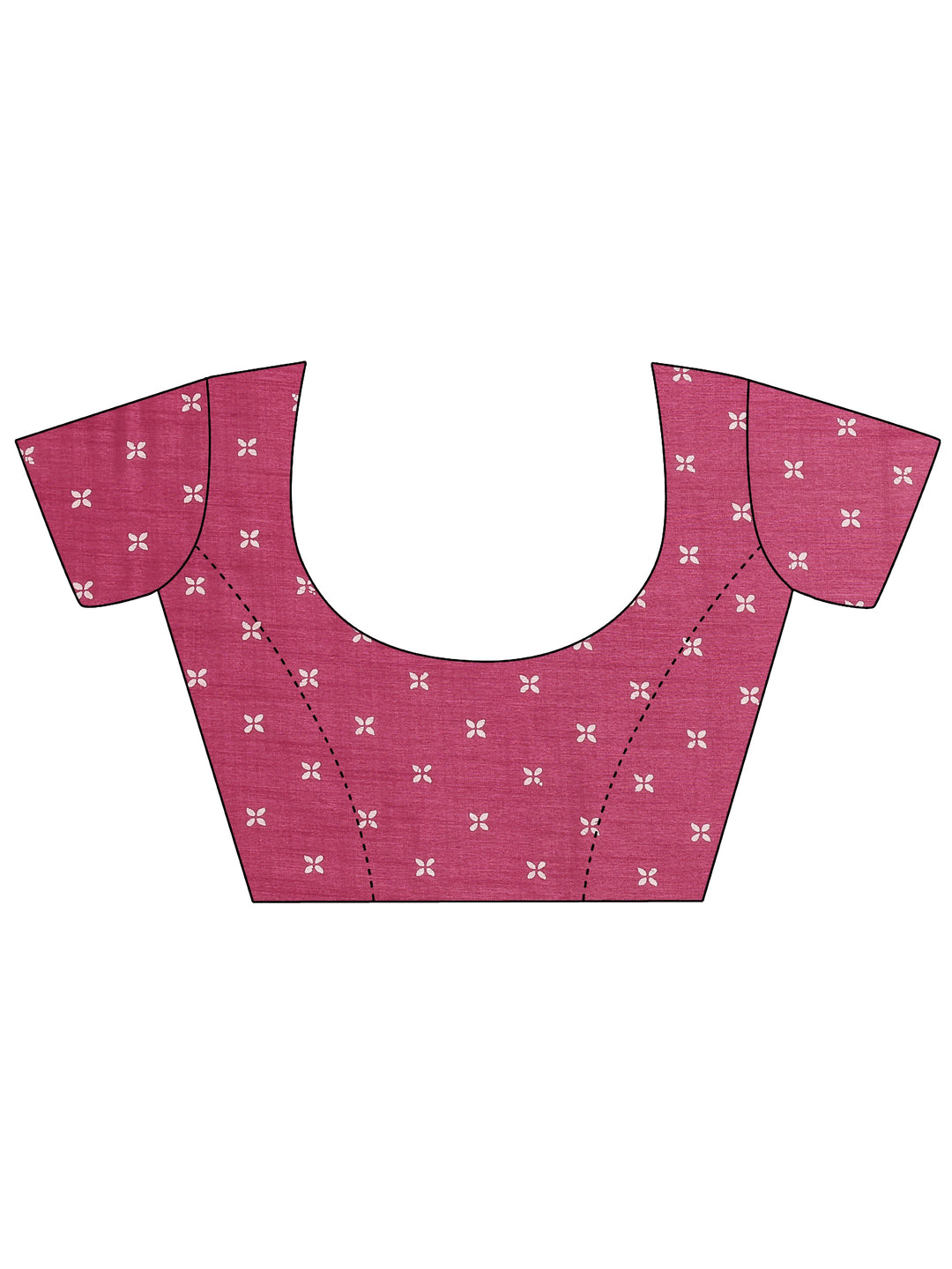 Pink Paisley Printed Silk Blend Saree With Unstitched Blouse Piece