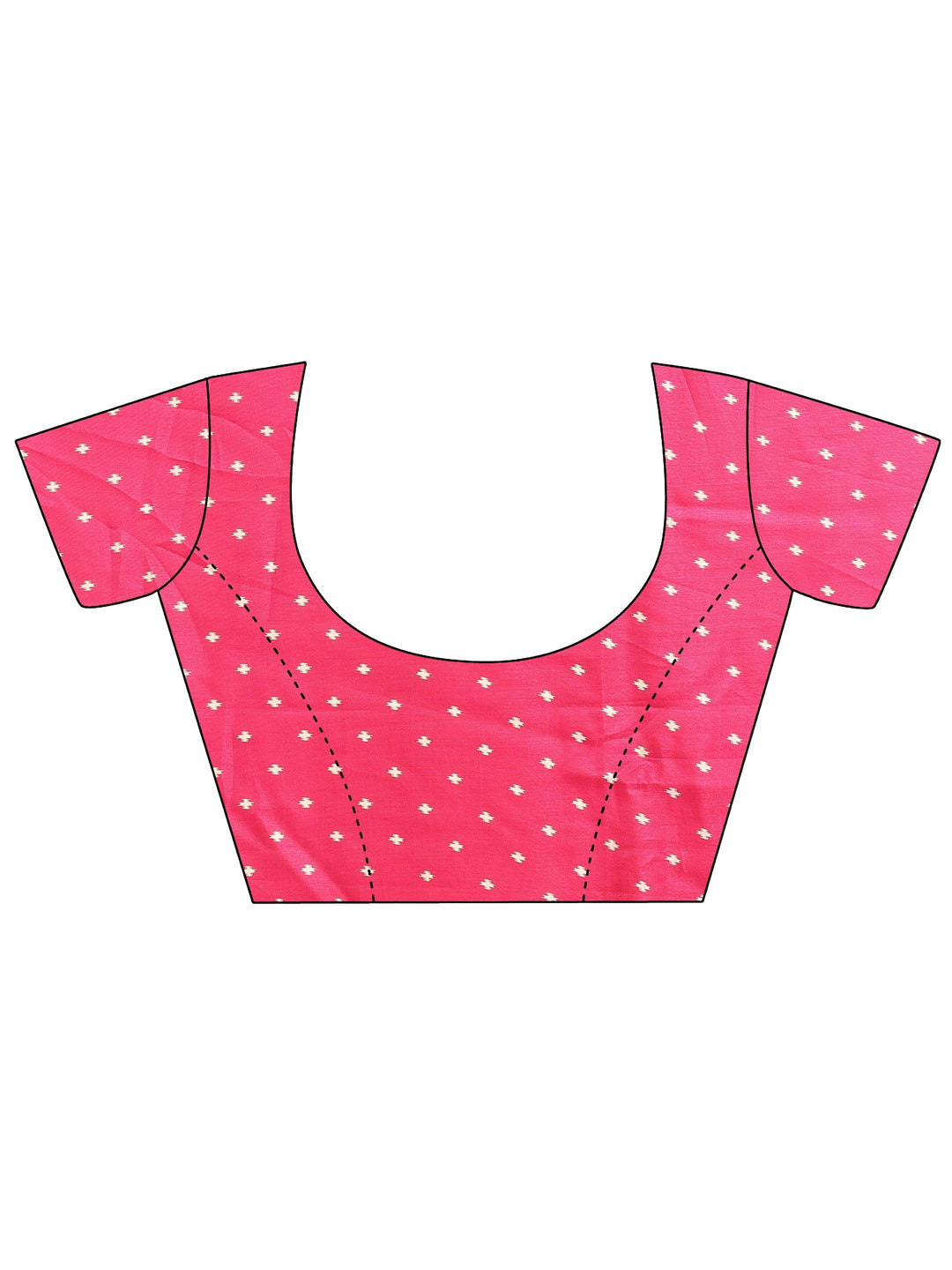 Pink Printed Silk Blend Saree With Unstitched Blouse Piece