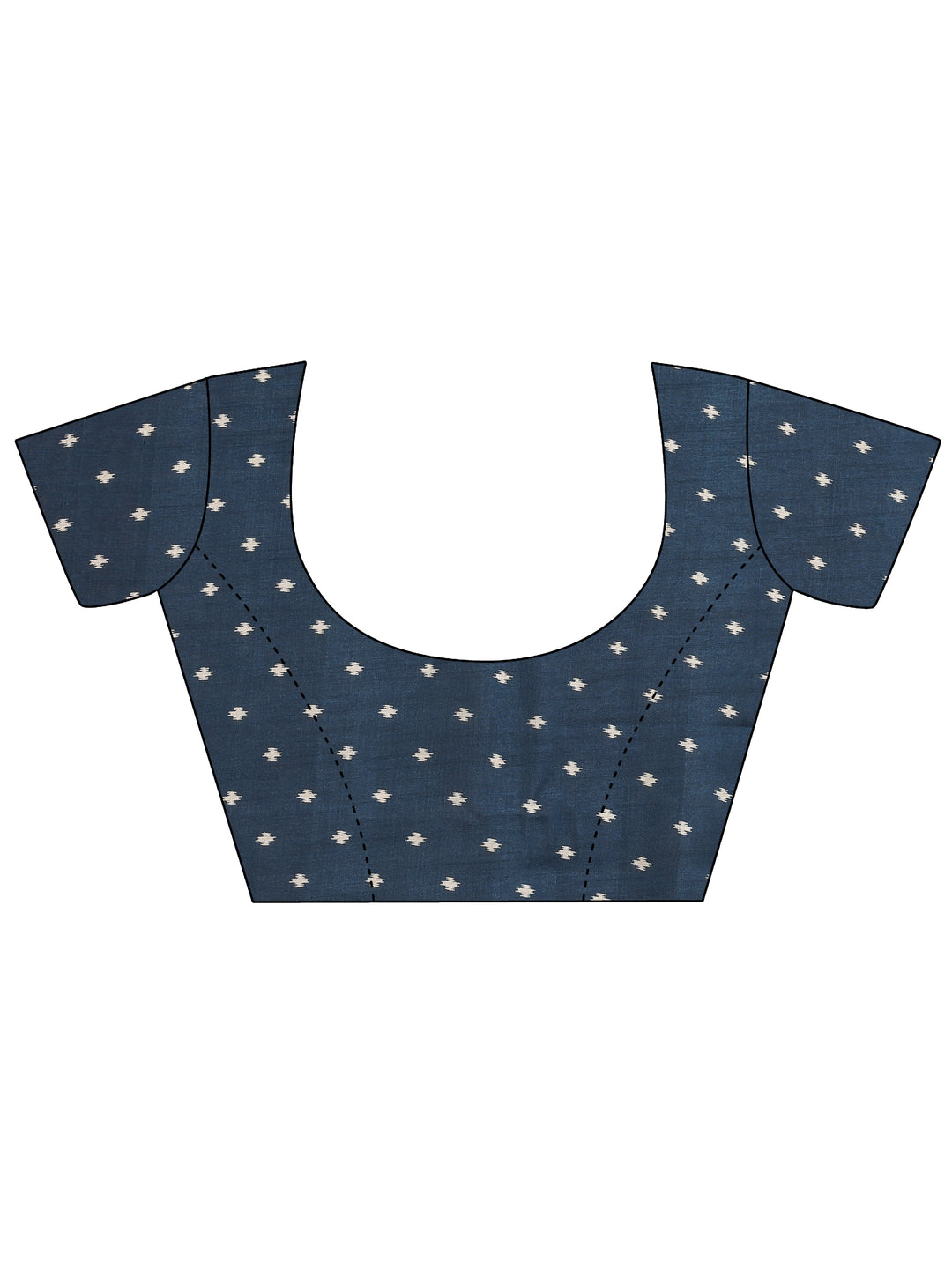 Teal Printed Silk Blend Saree With Unstitched Blouse Piece