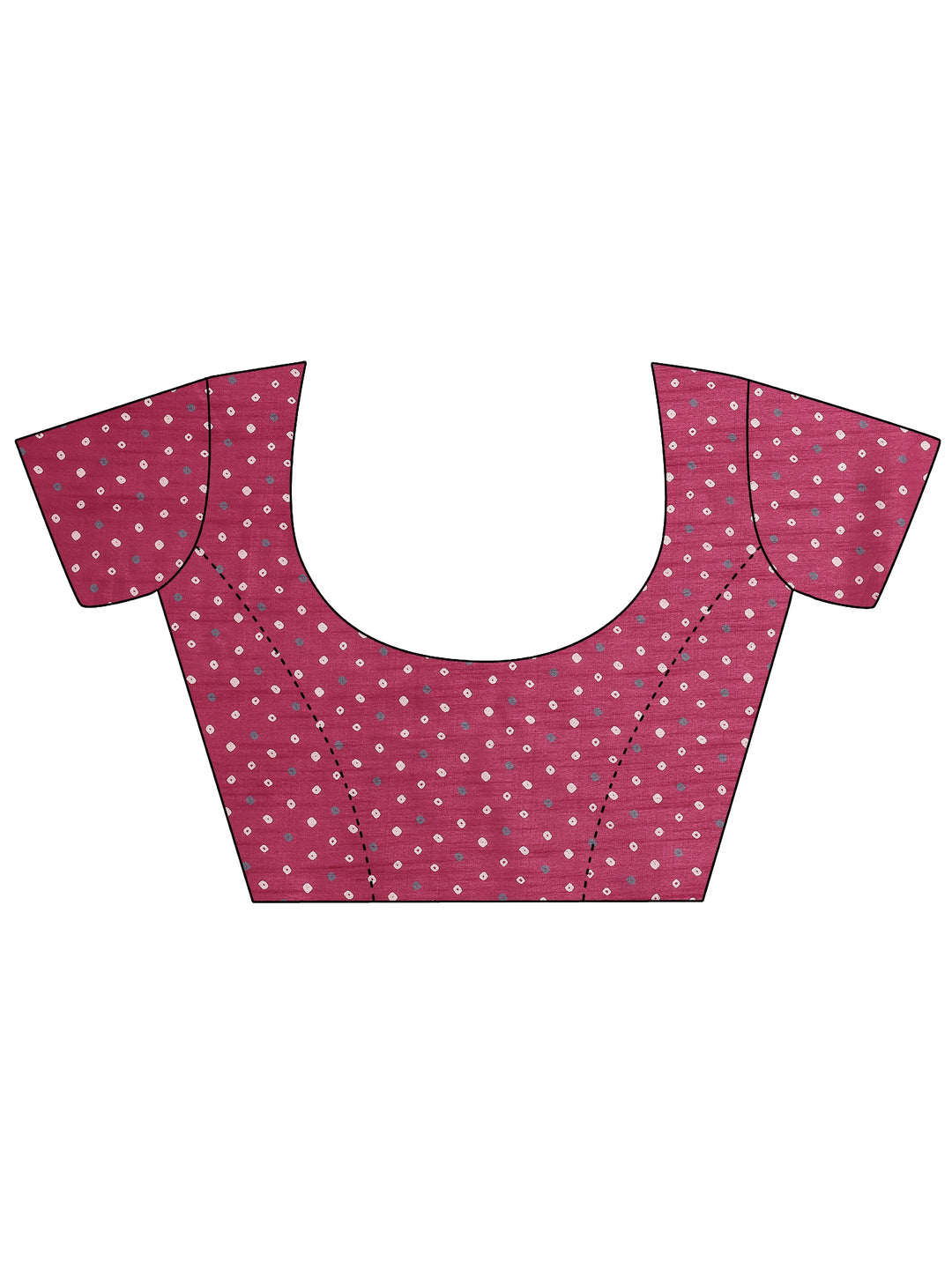 Pink Bandhani Printed Silk Blend Saree With Unstitched Blouse Piece