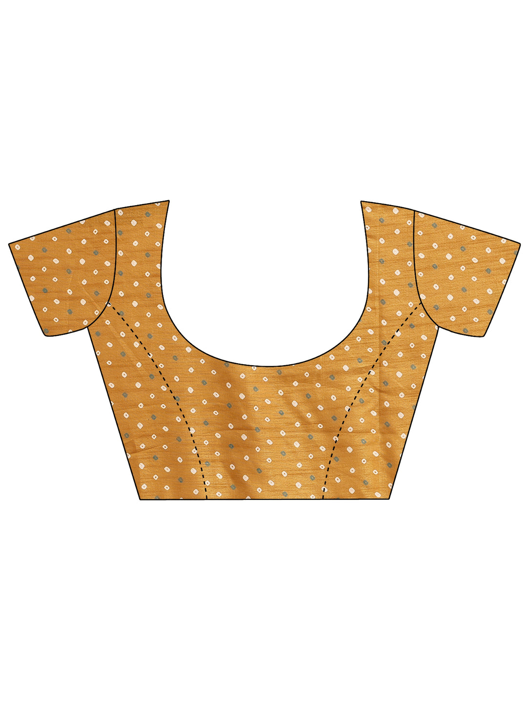 Mustard Bandhani Printed Silk Blend Saree With Unstitched Blouse Piece