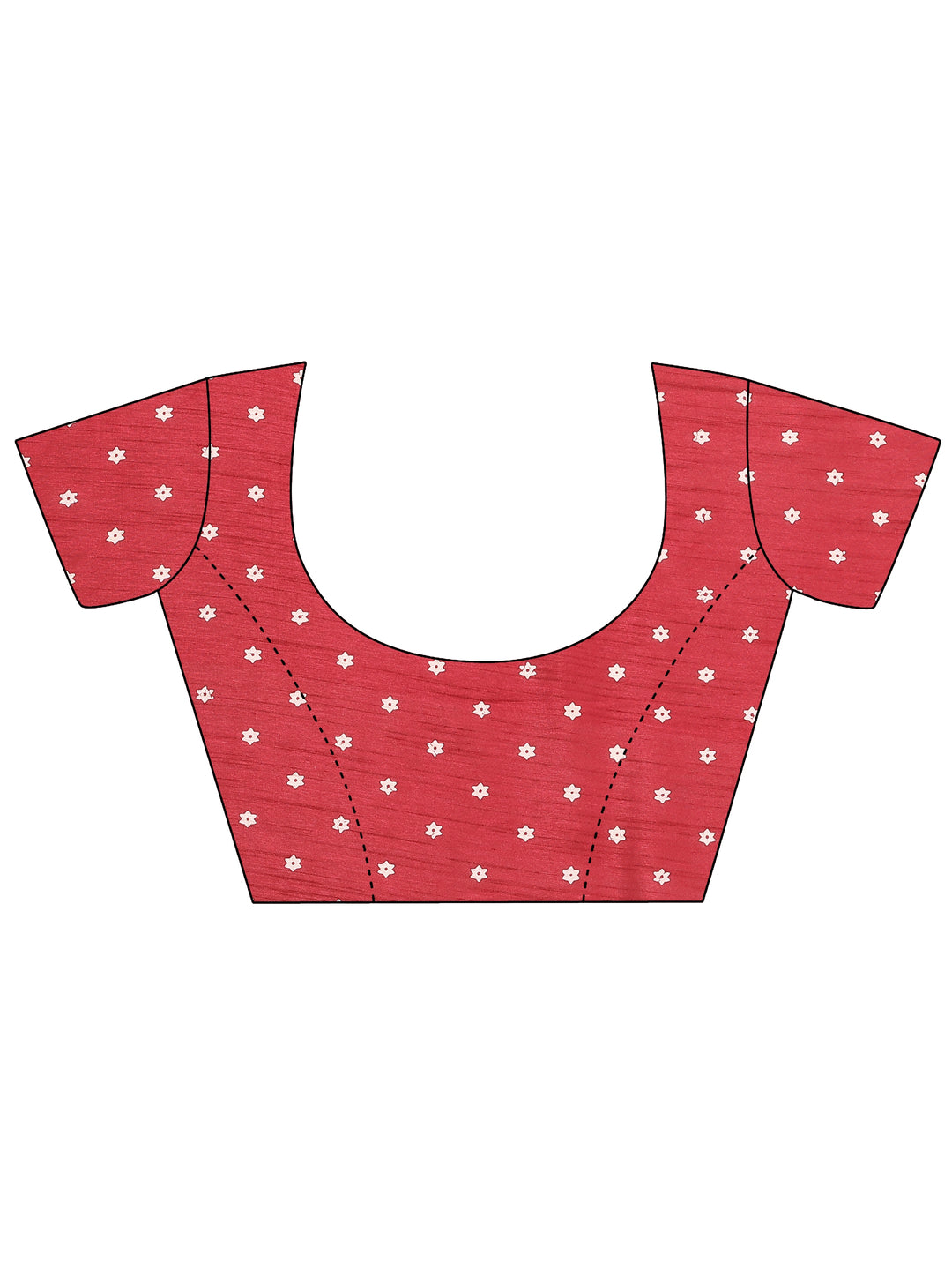 Maroon Printed Silk Blend Saree With Unstitched Blouse Piece