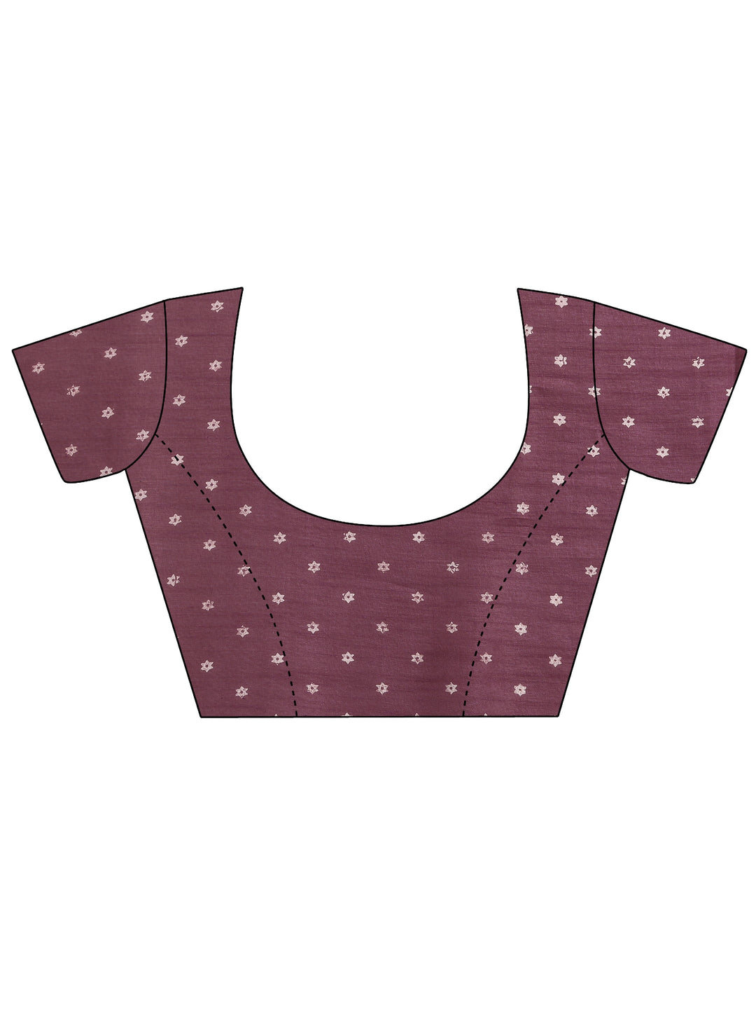 Purple Printed Silk Blend Saree With Unstitched Blouse Piece