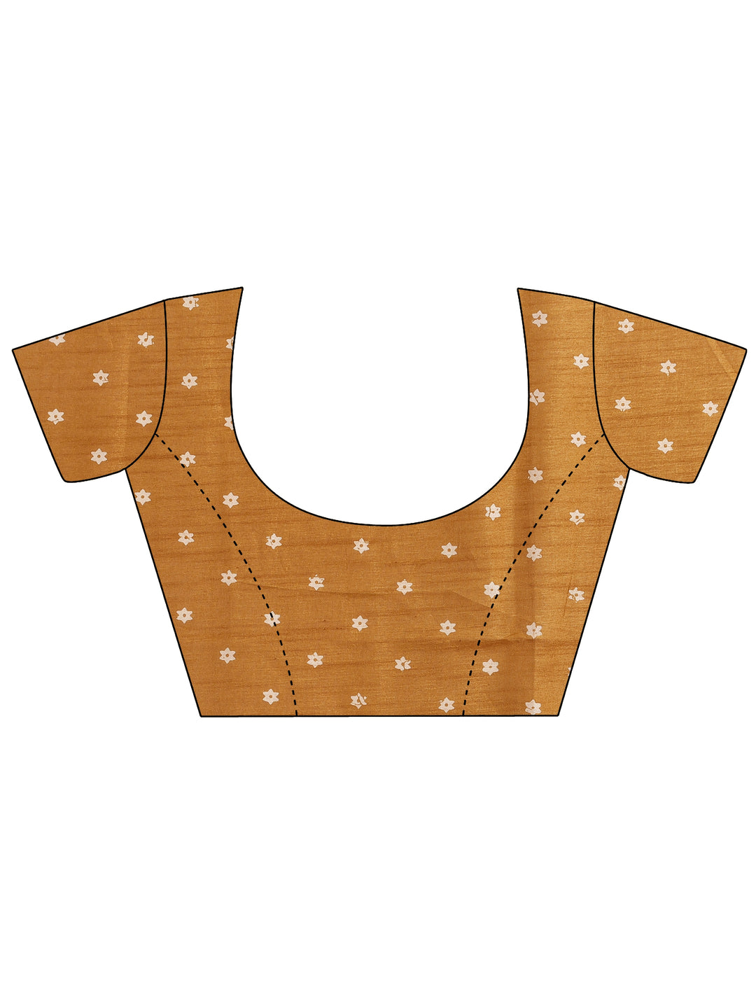 Mustard Printed Silk Blend Saree With Unstitched Blouse Piece