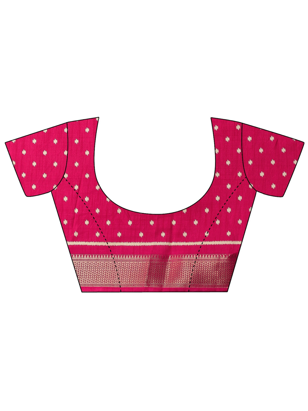 Pink Ikkat Printed Silk Blend Saree With Unstitched Blouse Piece