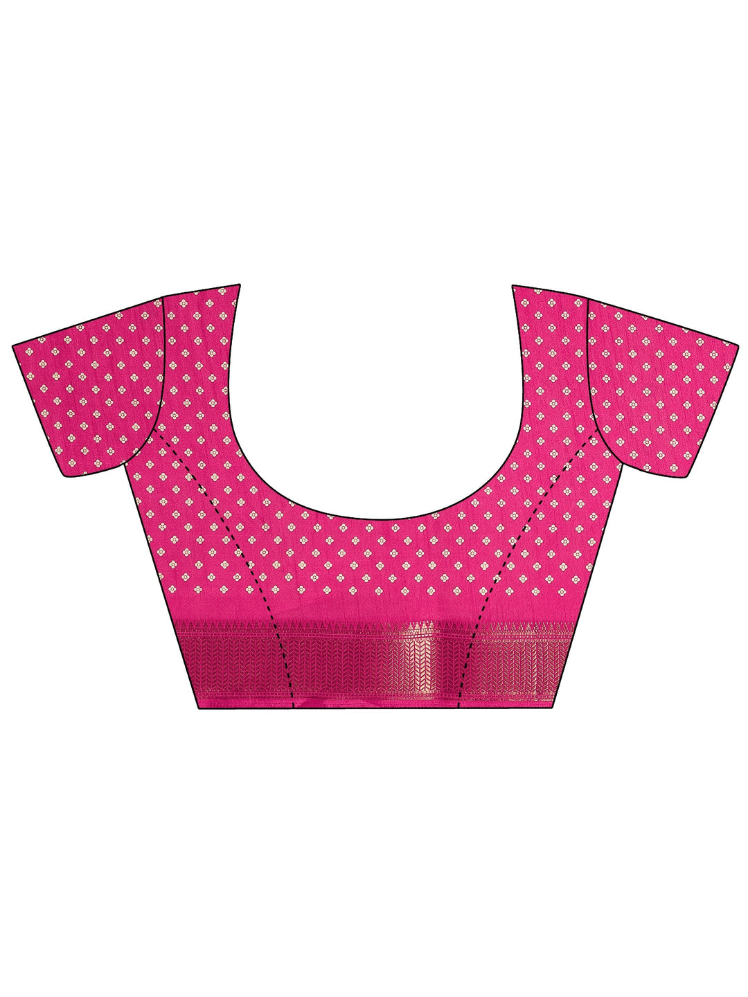 Pink Paisley Printed Silk Blend Saree With Unstitched Blouse Piece