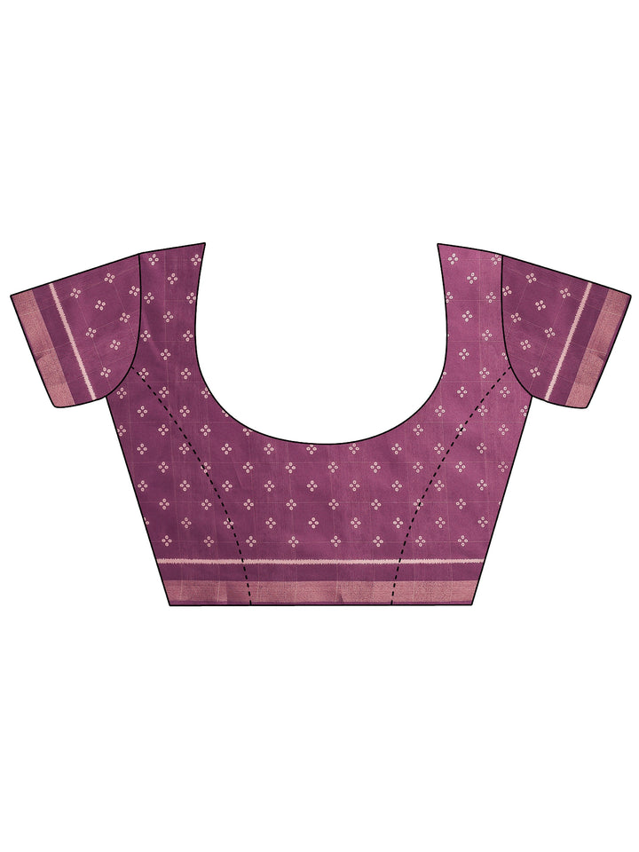 Mauve Leheriya Printed Silk Blend Saree With Unstitched Blouse Piece