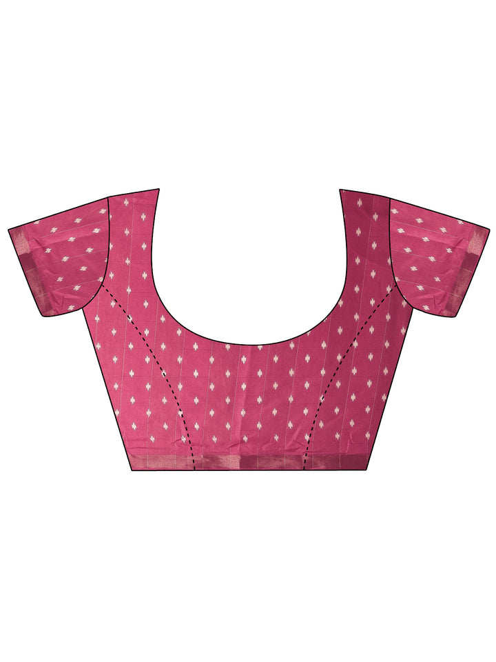 Pink Leheriya Printed Silk Blend Saree With Unstitched Blouse Piece