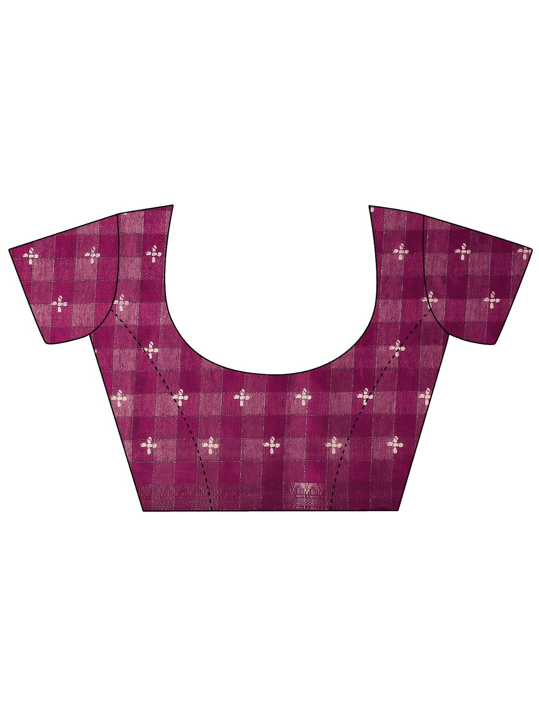 Burgundy Printed Silk Blend Saree With Unstitched Blouse Piece