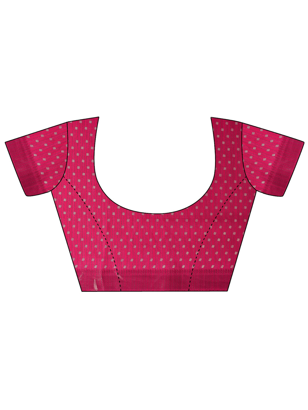 Pink Printed Silk Blend Saree With Unstitched Blouse Piece