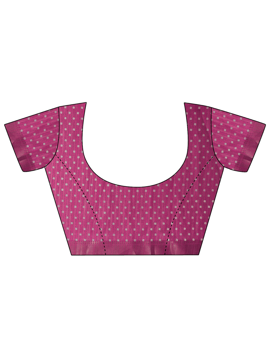 Magenta Printed Silk Blend Saree With Unstitched Blouse Piece
