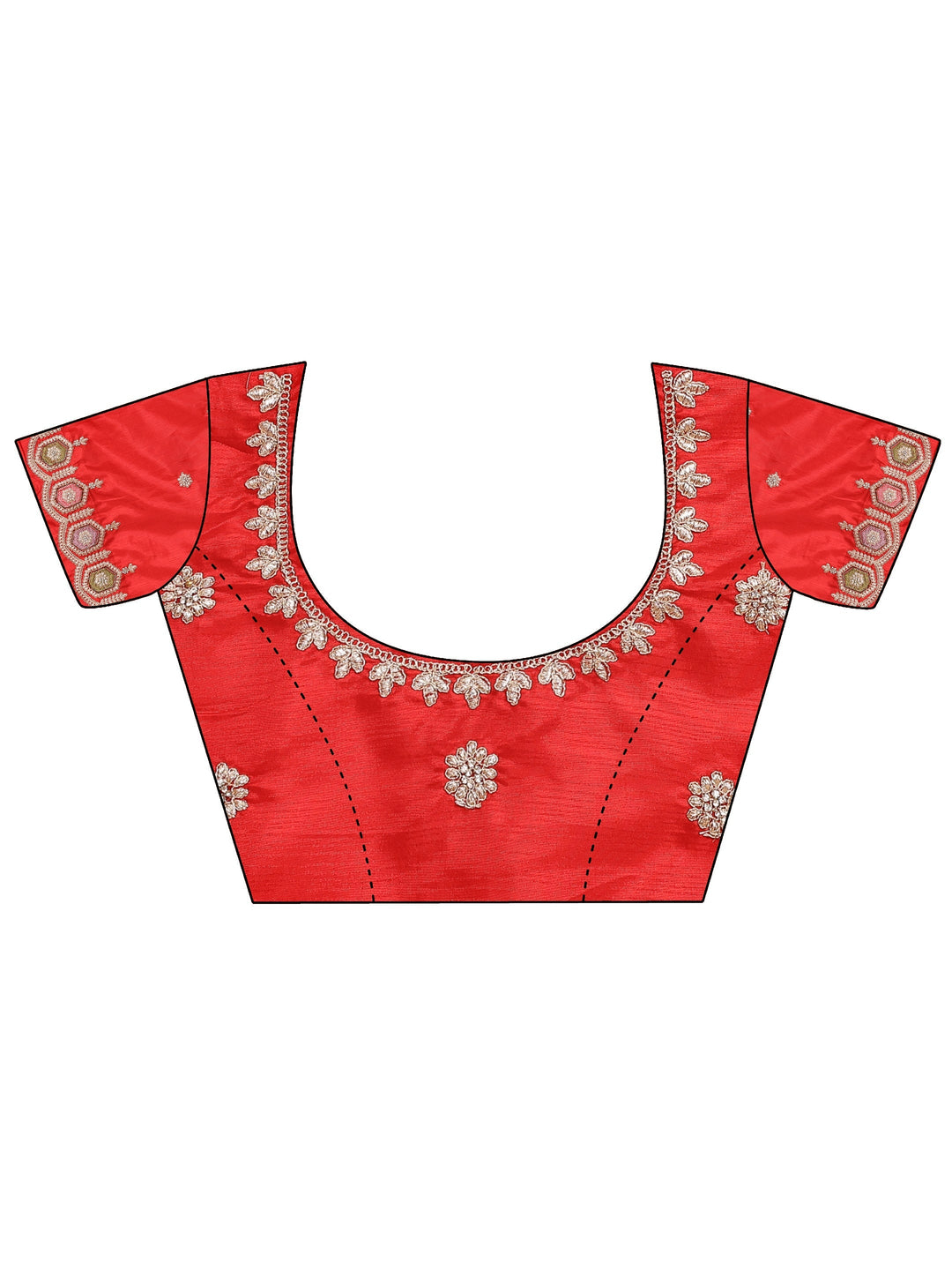 Yellow Embroidered Silk Blend Saree With Unstitched Blouse Piece