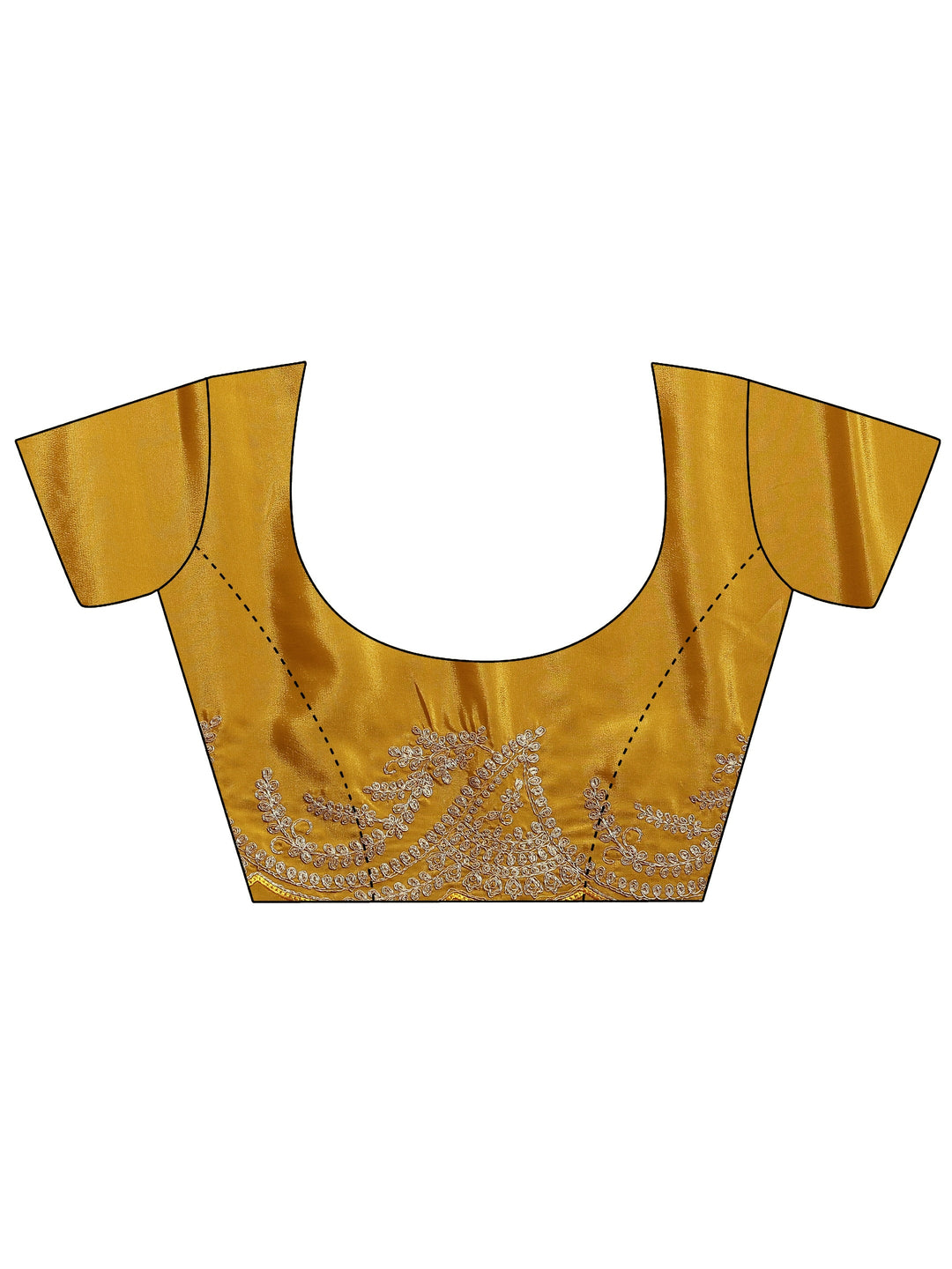 Mustard Embroidered Silk Blend Saree With Unstitched Blouse Piece