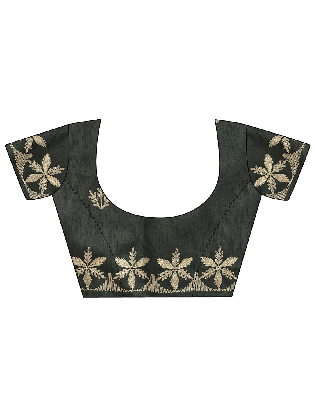 Mustard Embroidered Silk Blend Saree With Unstitched Blouse Piece