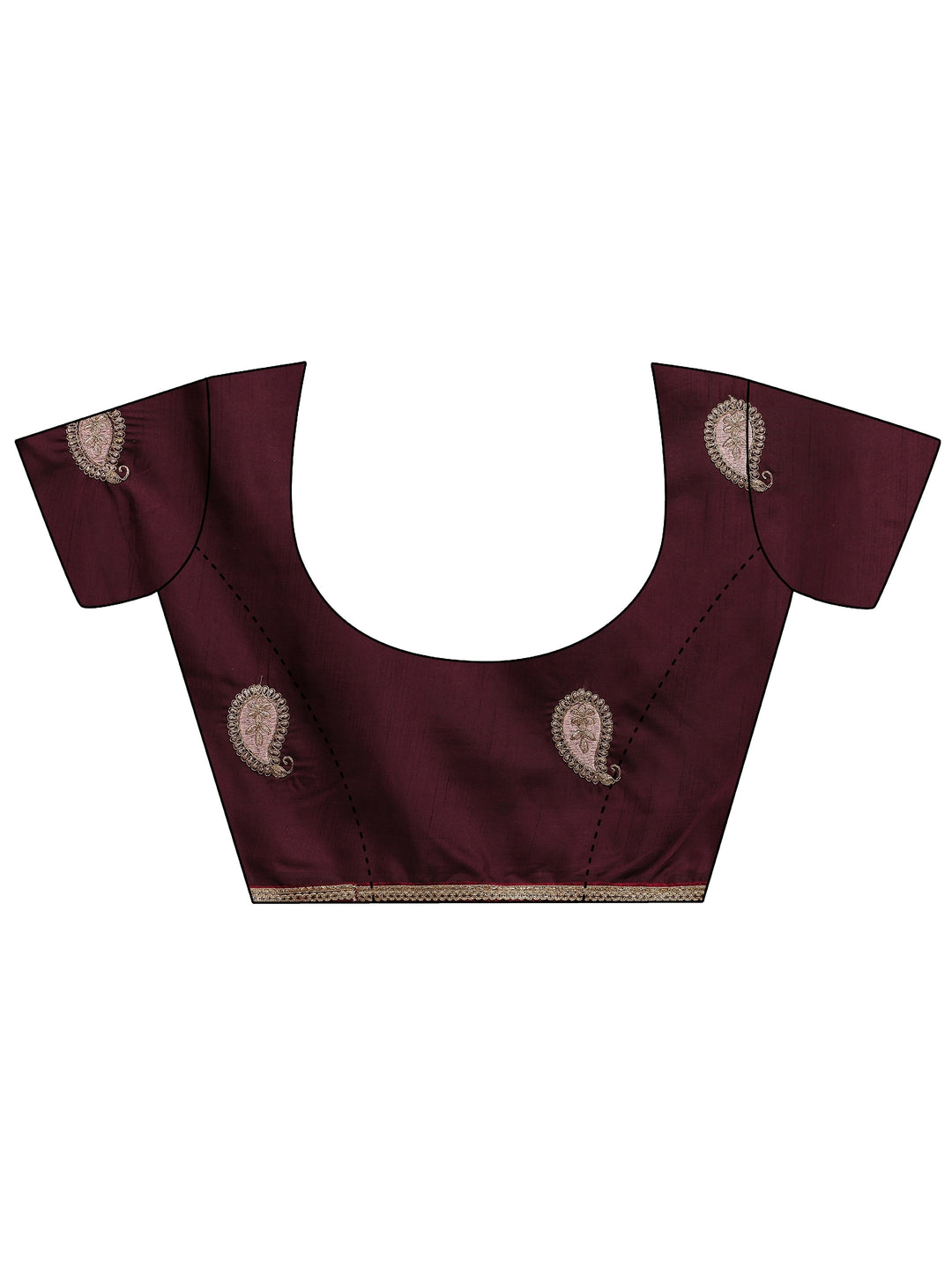 Peach Embroidered Silk Blend Saree With Unstitched Blouse Piece