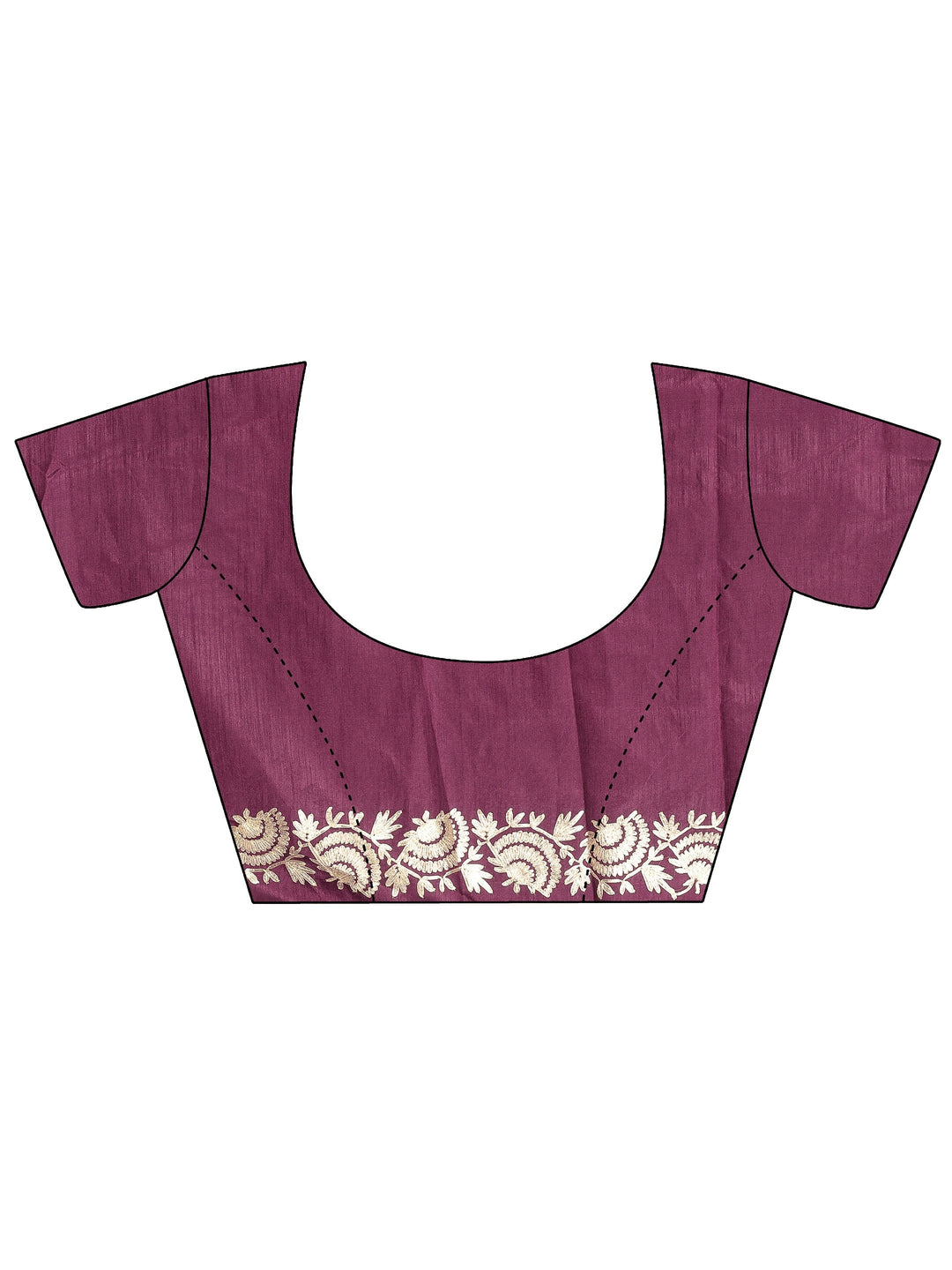 Mauve Embroidered Silk Blend Saree With Unstitched Blouse Piece