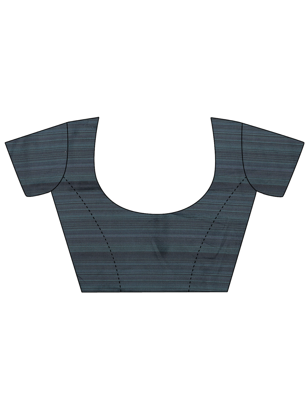 Navy Blue Printed Silk Blend Sarees With Unstitched Blouse Piece