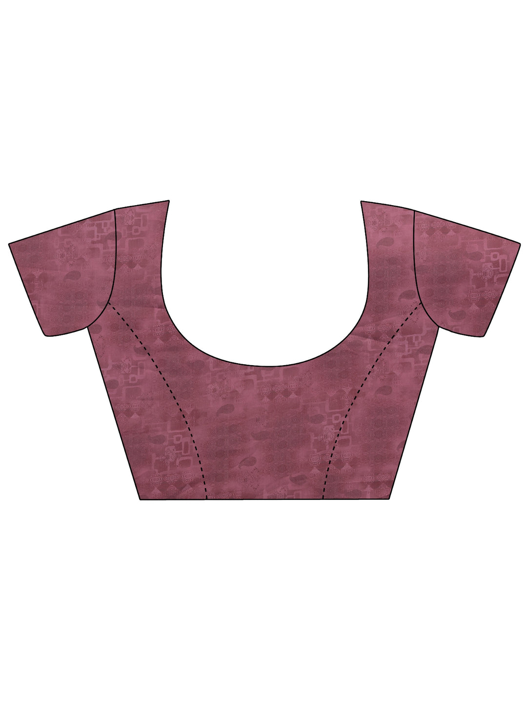 Mauve Printed Silk Blend Saree With Unstitched Blouse Piece