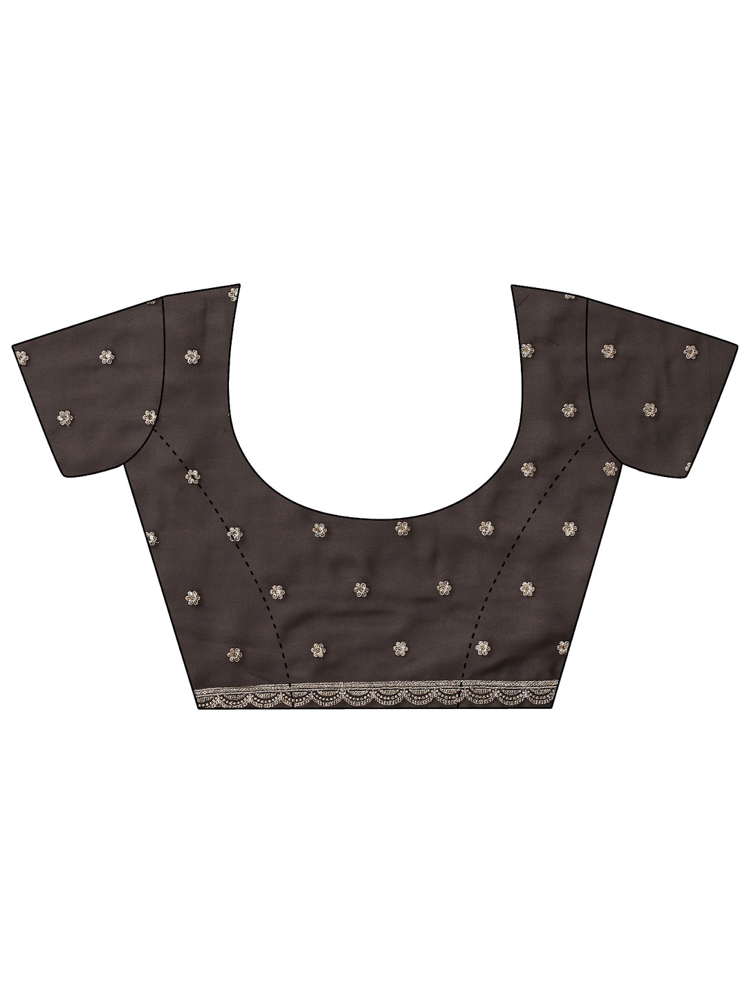 Black Embroidered Georgette Saree With Unstitched Blouse Piece