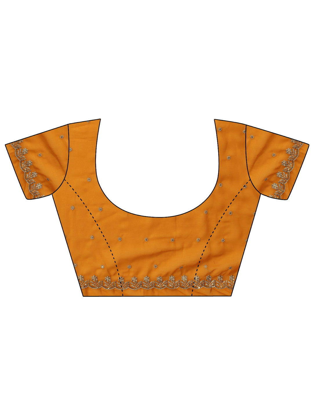 Mustard Embroidered Georgette Saree With Unstitched Blouse Piece