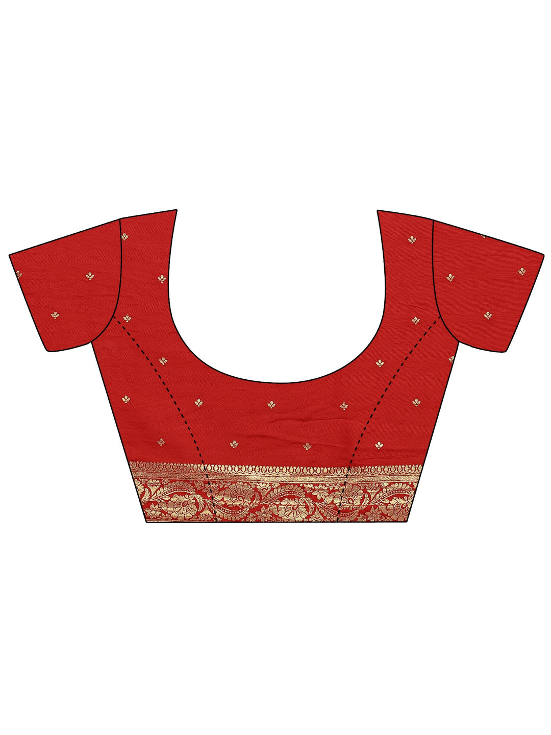 Red Woven Design Banarsi Silk Blend Saree With Unstitched Blouse Piece