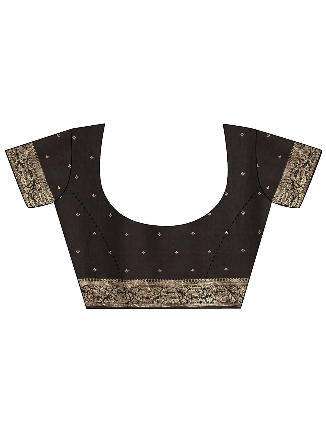 Black Woven Design Banarsi Silk Blend Saree With Unstitched Blouse Piece