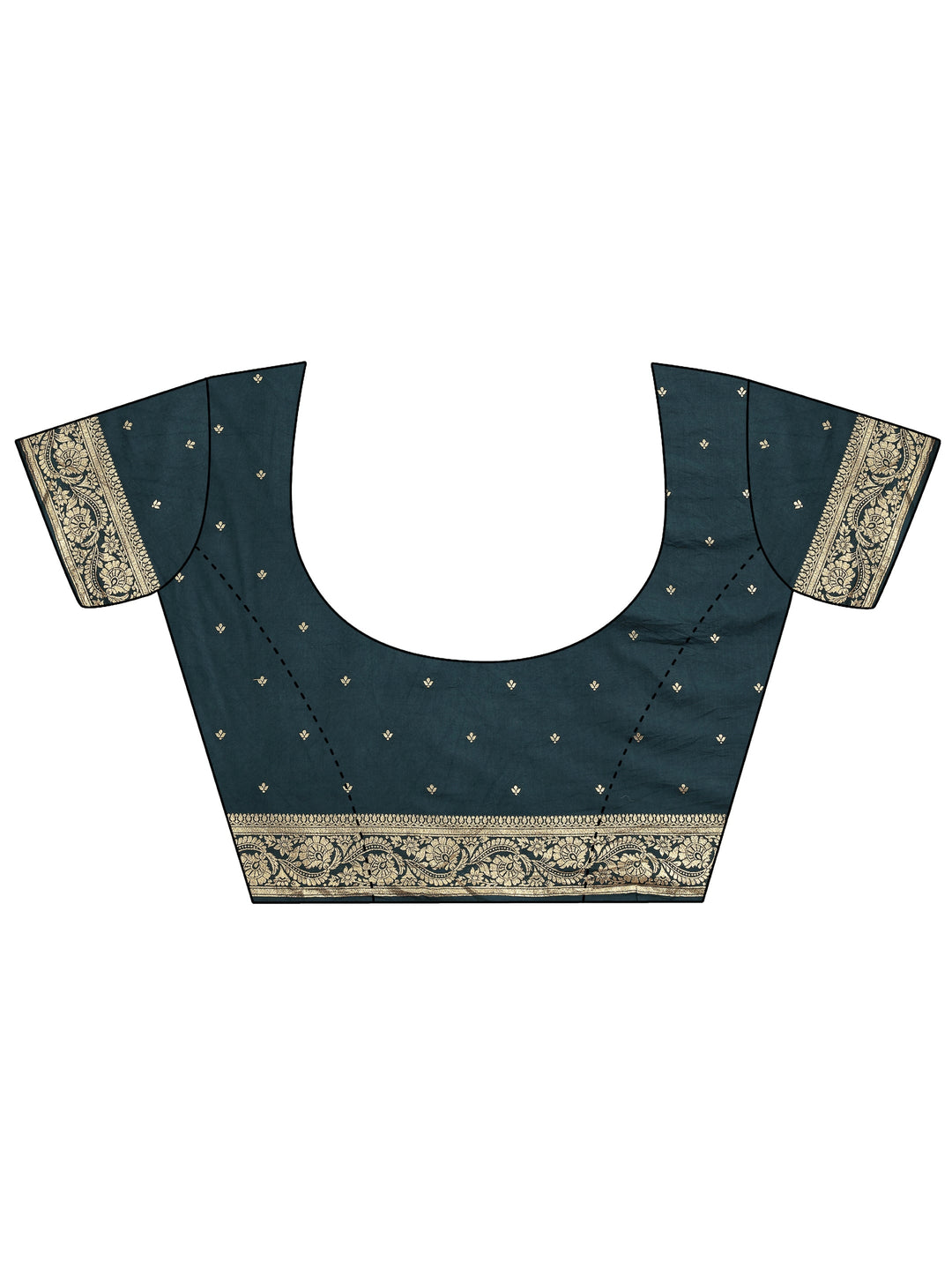 Navy Blue Woven Design Silk Blend Saree With Unstitched Blouse Piece