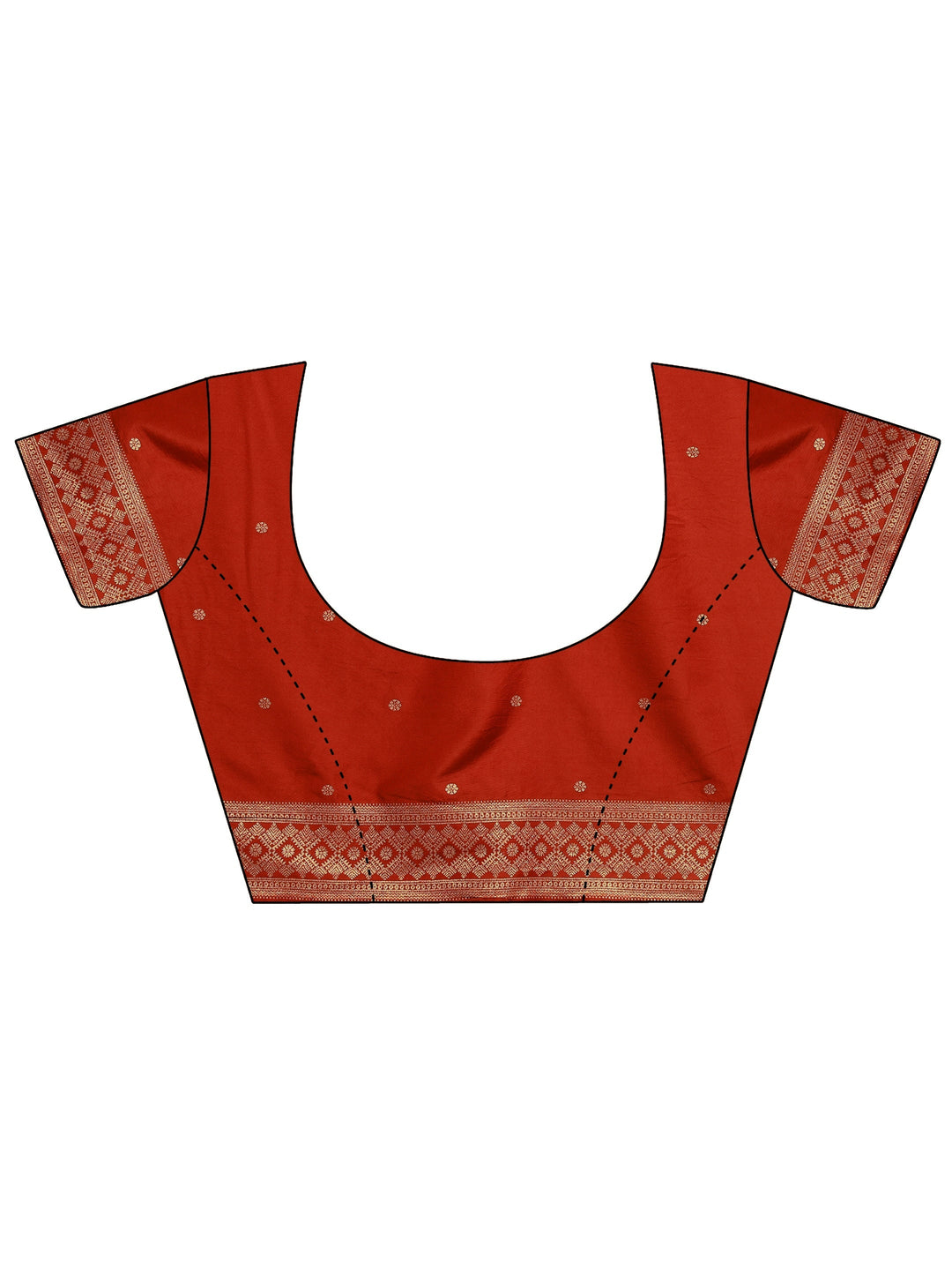 Orange Striped Woven Design Silk Blend Saree With Unstitched Blouse Piece