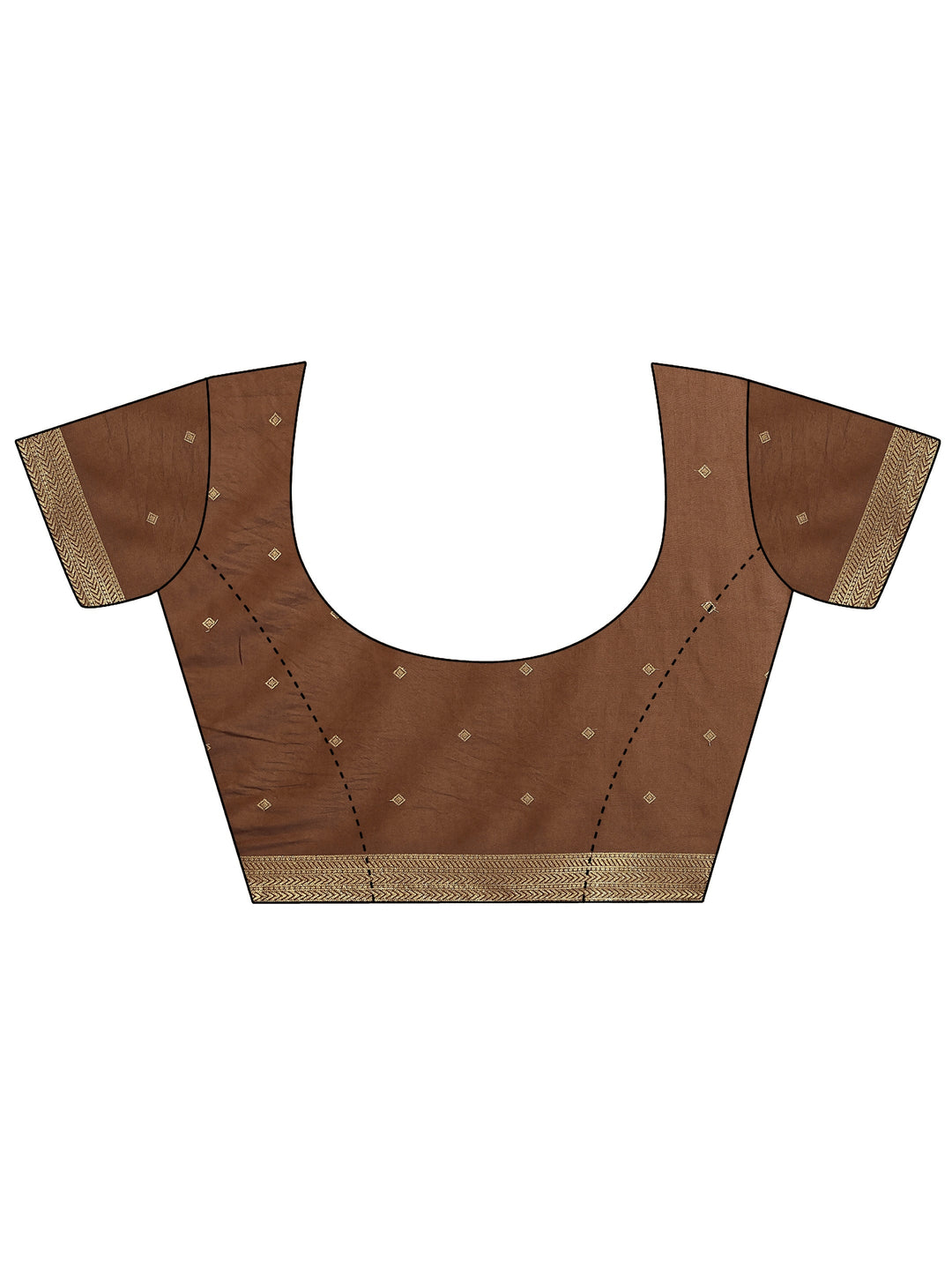 Brown Woven Design Banarsi Silk Blend Saree With Unstitched Blouse Piece