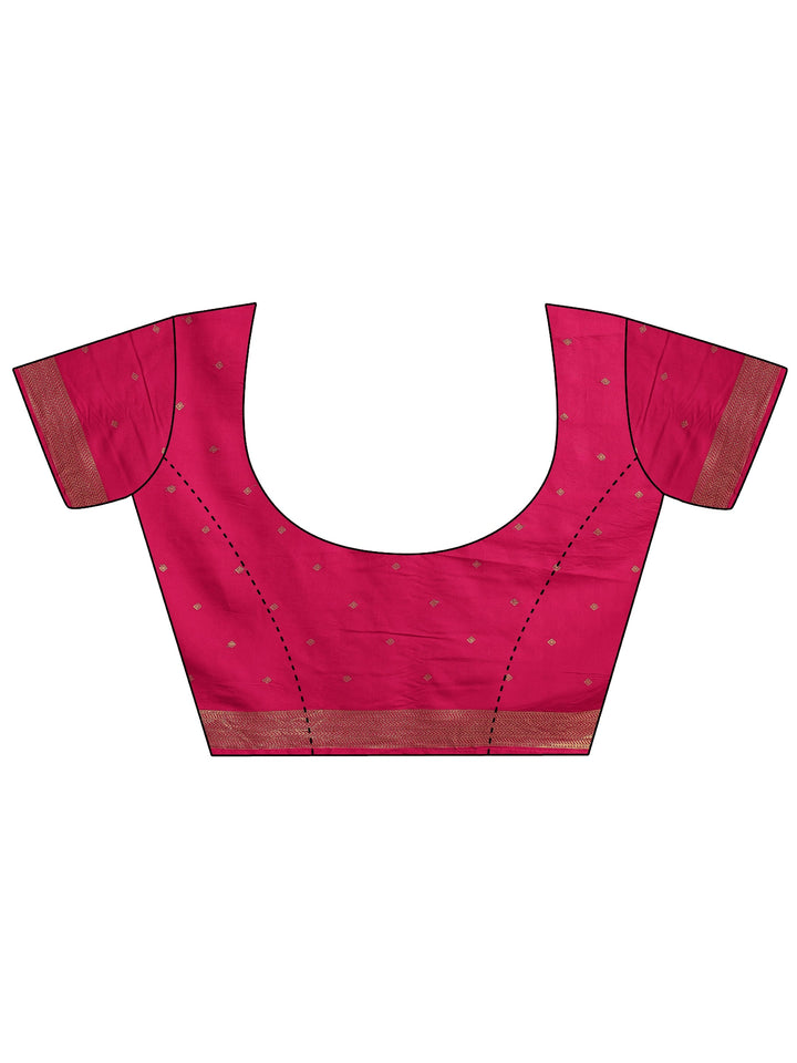 Pink Woven Design Banarsi Silk Blend Saree With Unstitched Blouse Piece