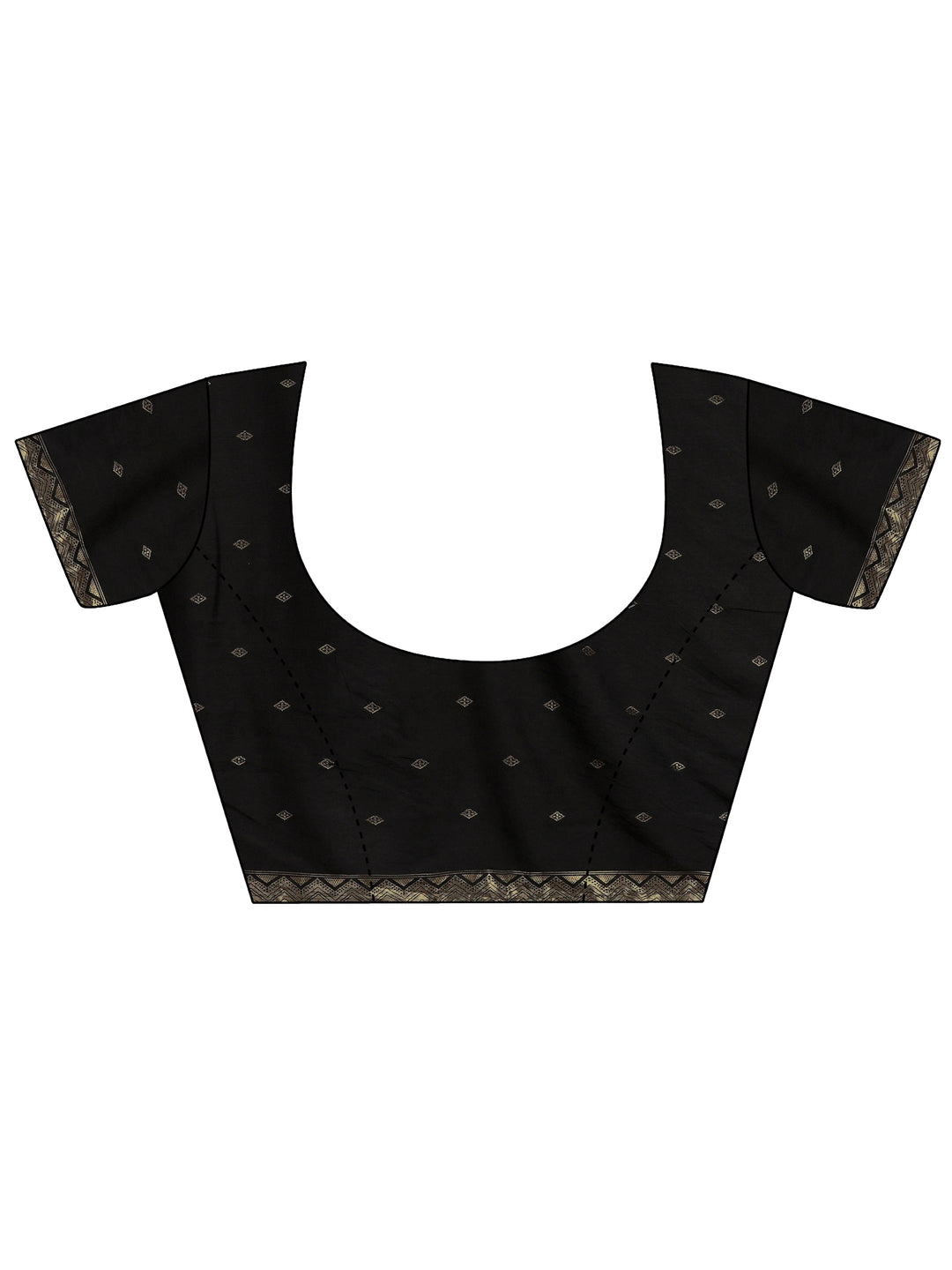 Black Woven Design Banarsi Silk Blend Saree With Unstitched Blouse Piece