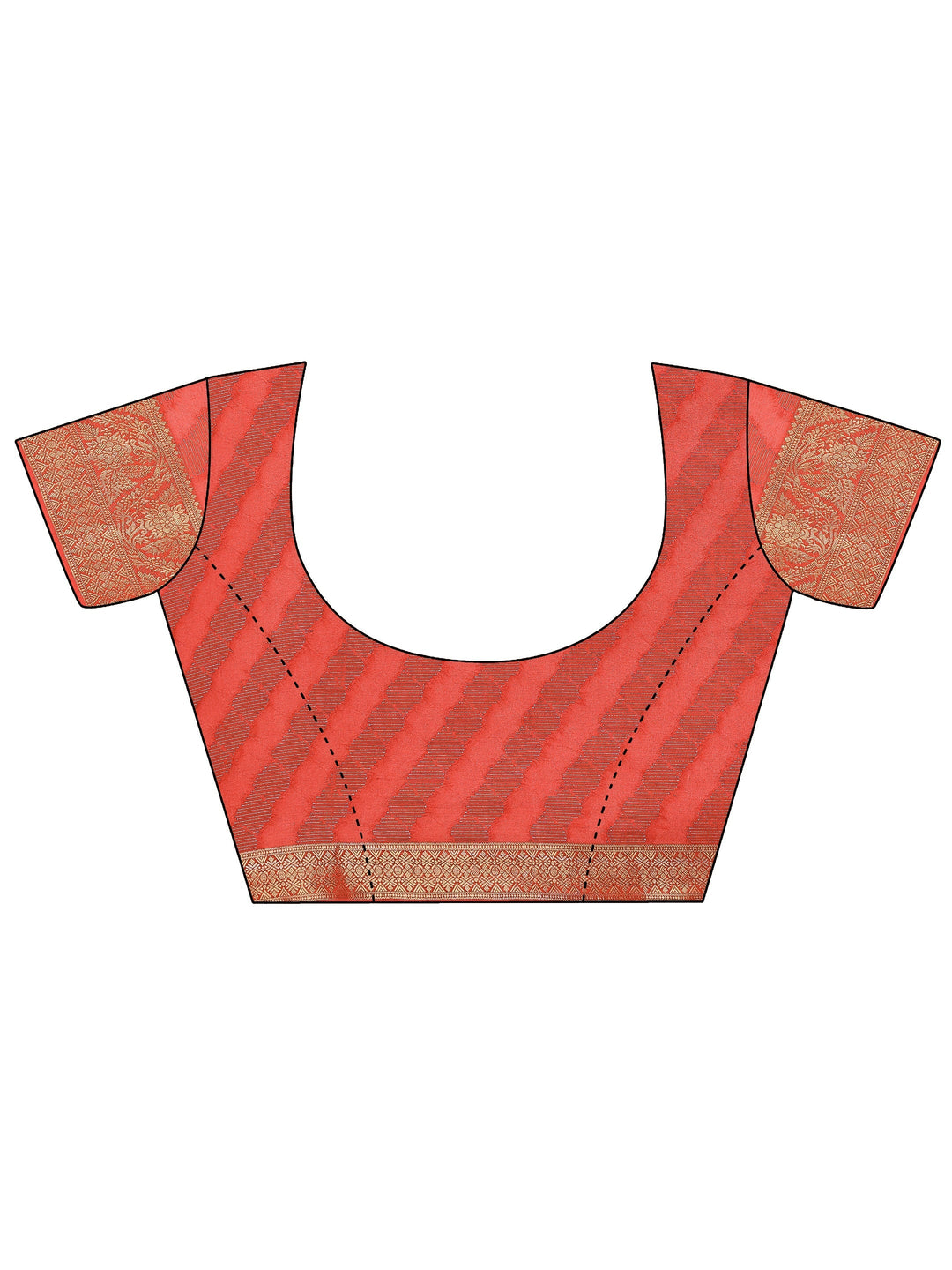 Red Paisley Woven Design Georgette Saree With Unstitched Blouse Piece