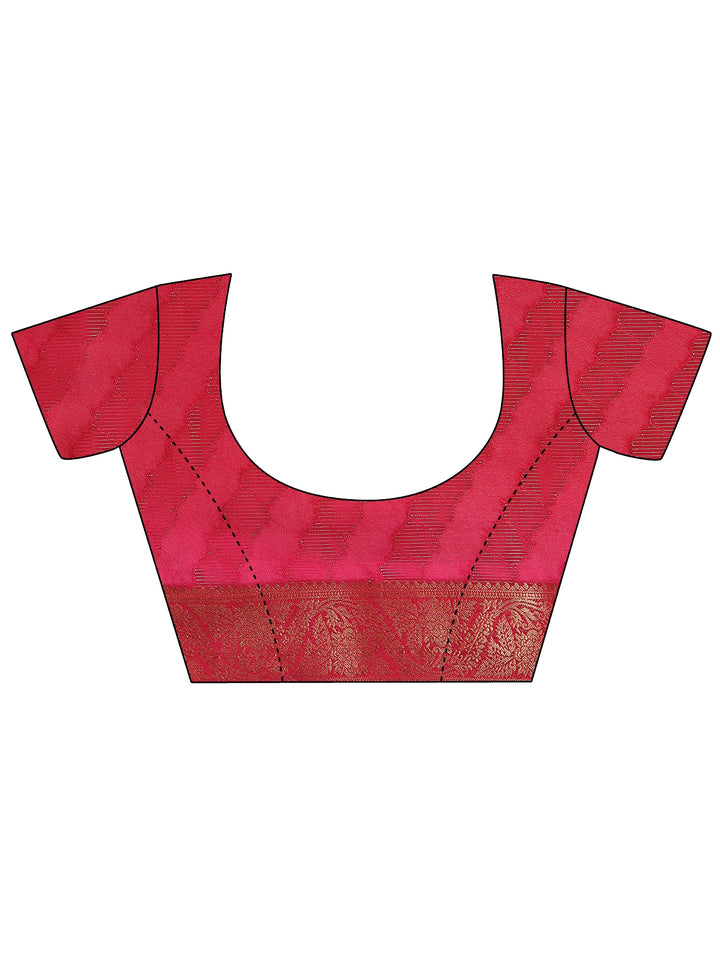 Pink Printed Georgette Saree With Unstitched Blouse Piece