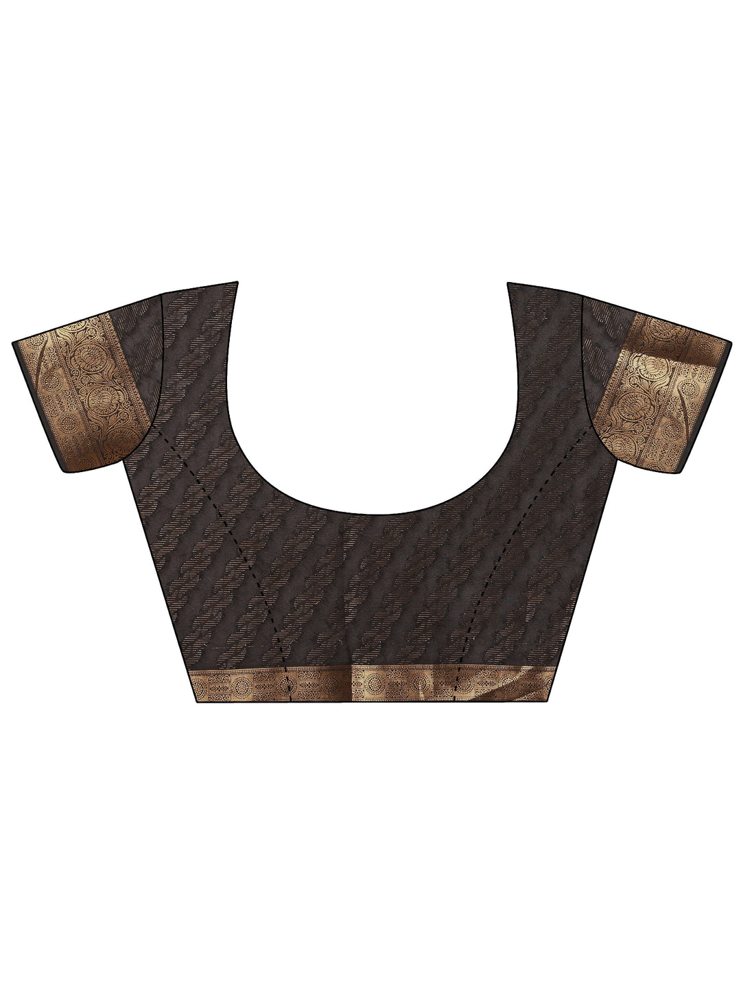 Black Printed Georgette Saree With Unstitched Blouse Piece