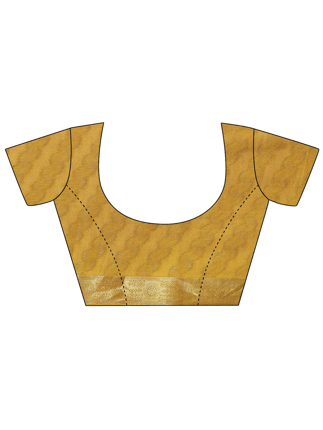 Mustard Printed Georgette Saree With Unstitched Blouse Piece