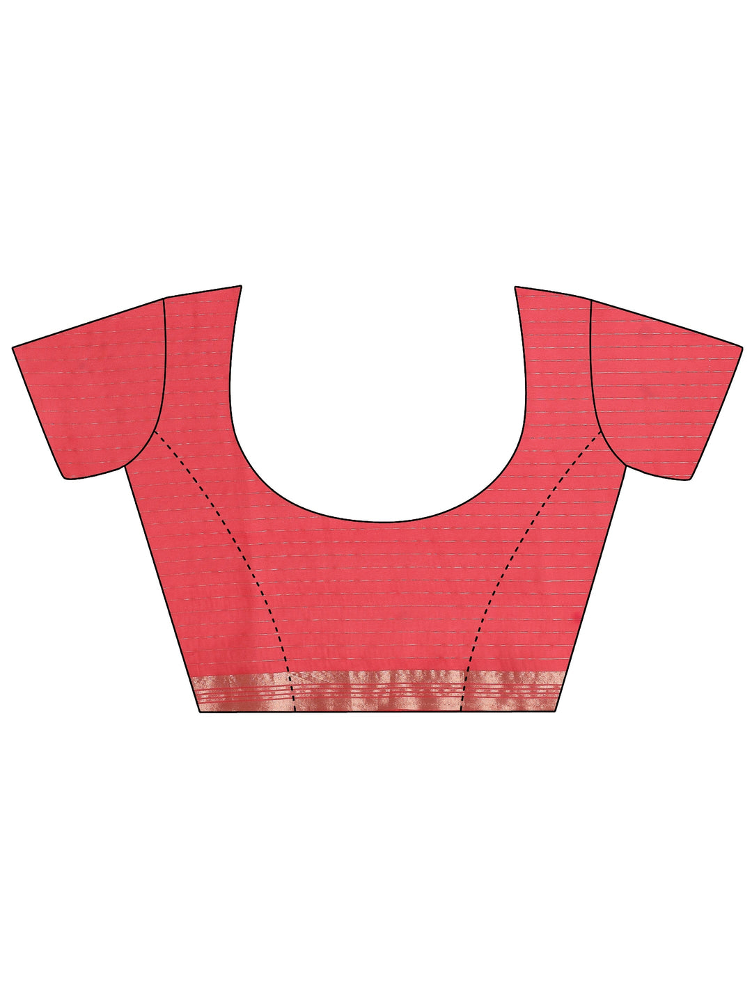 Red Printed Silk Blend Saree With Unstitched Blouse Piece