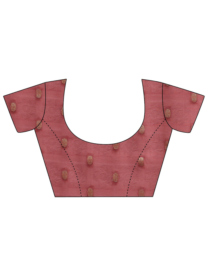 Mauve Printed Georgette Saree With Unstitched Blouse Piece