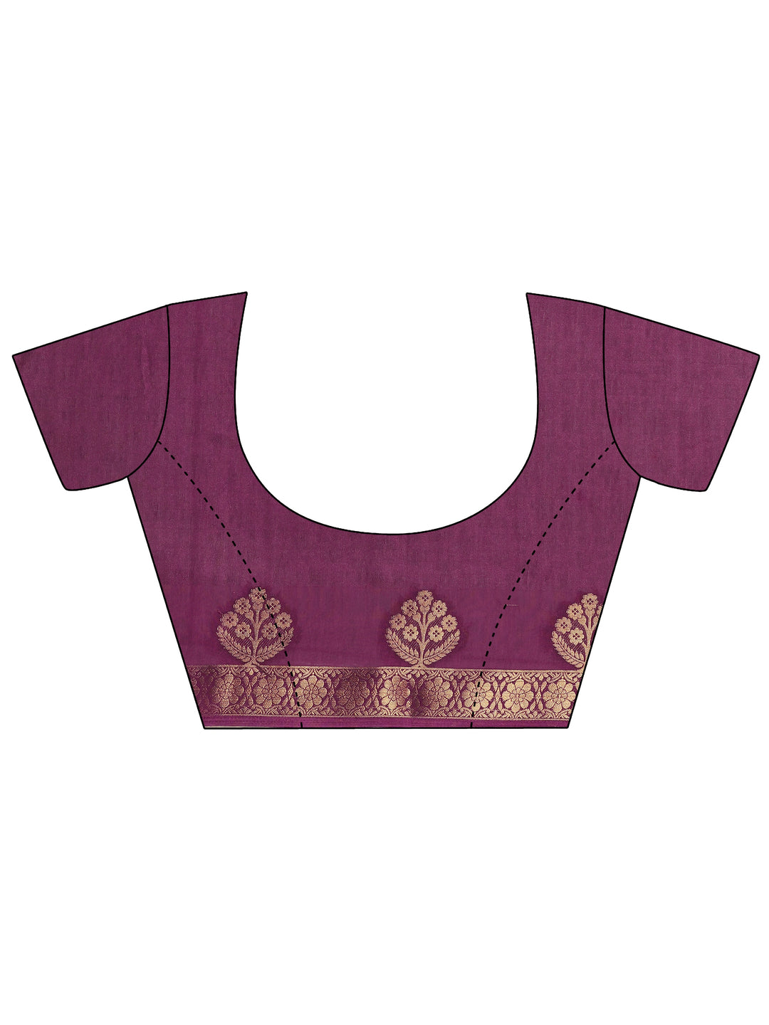 Burgundy Printed Silk Blend Saree With Unstitched Blouse Piece