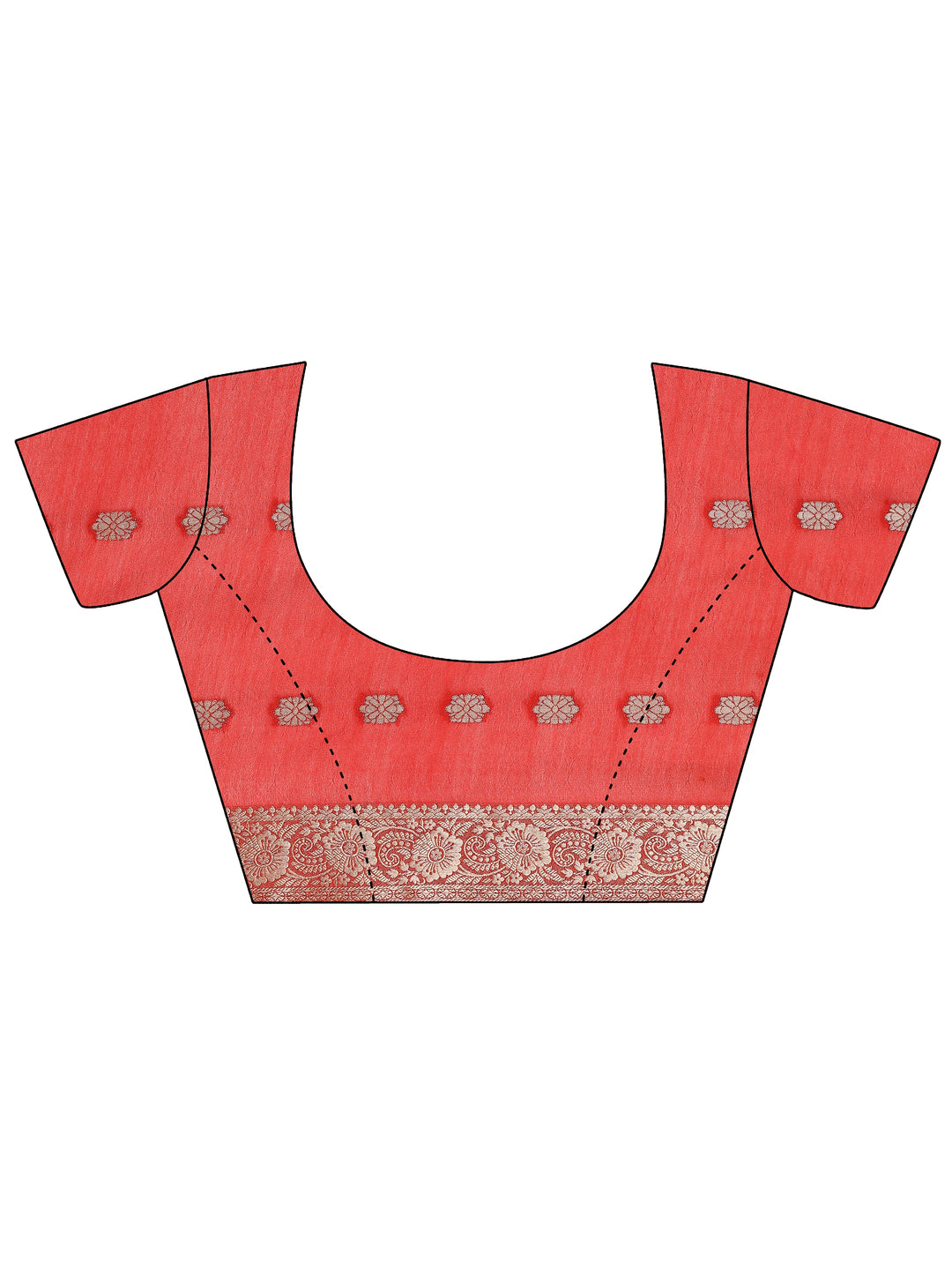 Red Printed Georgette Saree With Unstitched Blouse Piece