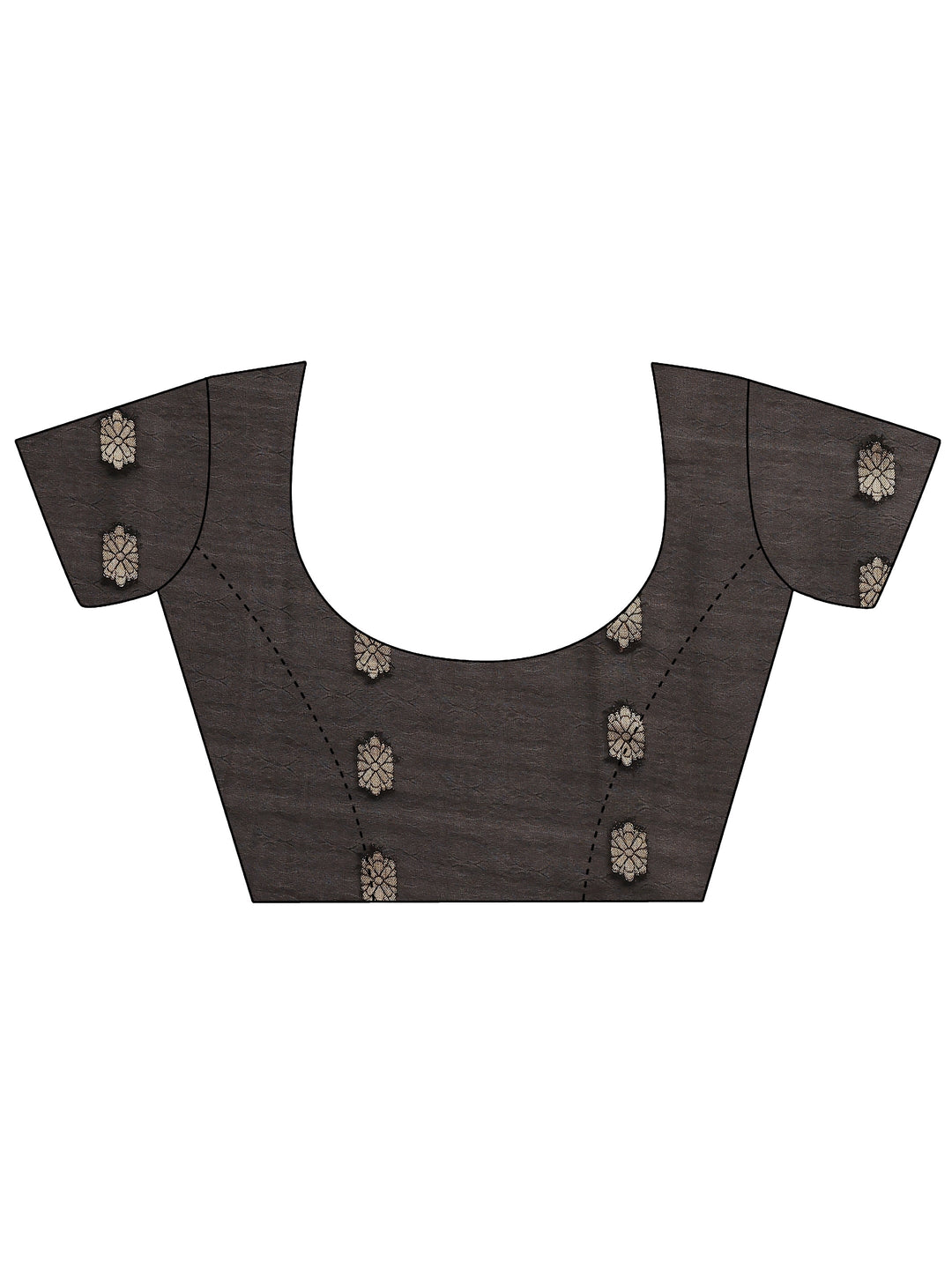 Black Printed Georgette Saree With Unstitched Blouse Piece