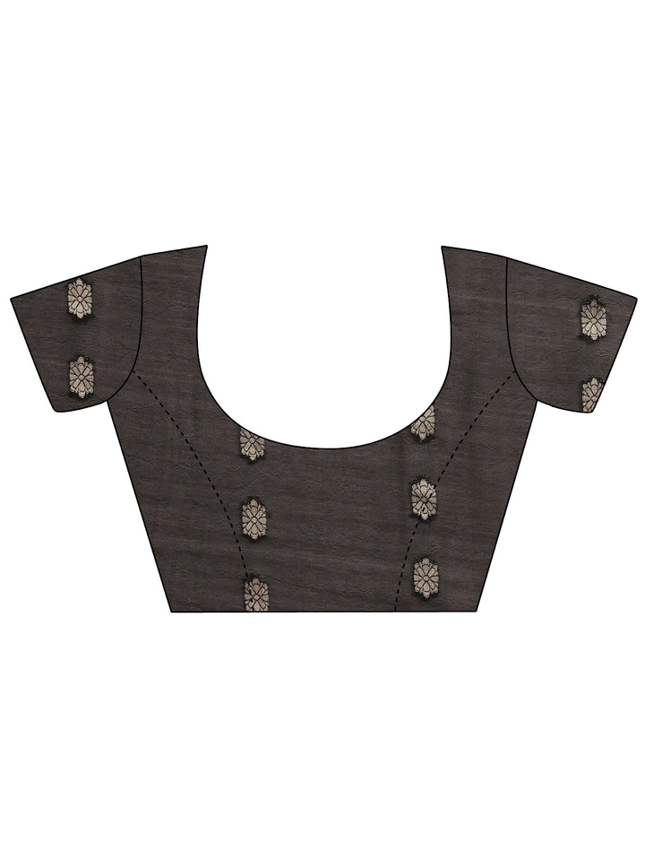 Black Printed Georgette Saree With Unstitched Blouse Piece