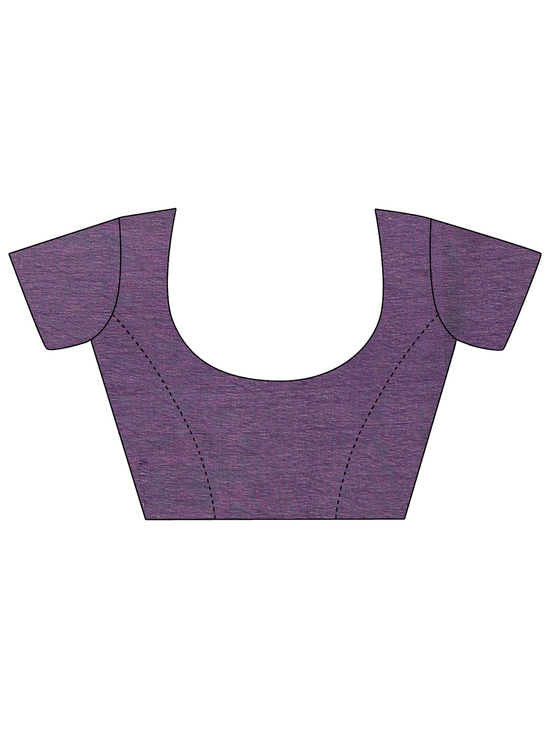 Purple Printed Silk Blend Saree With Unstitched Blouse Piece