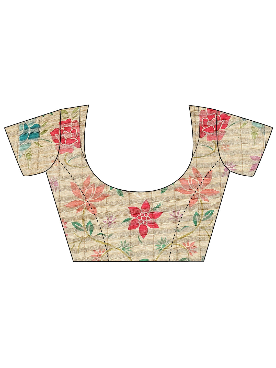 Gold Embroidered Silk Blend Saree With Unstitched Blouse Piece