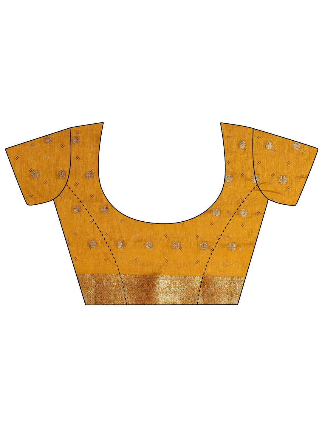Mustard Woven Design Silk Blend Saree With Unstitched Blouse Piece