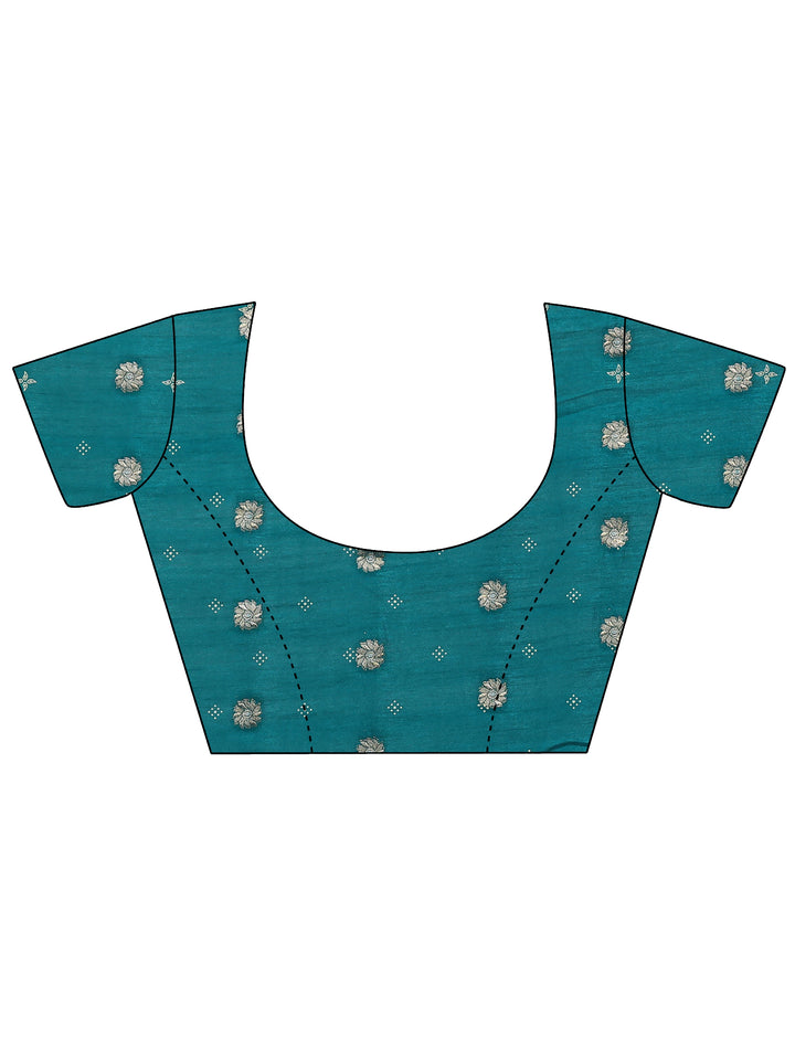 Green Woven Design Silk Blend Saree With Unstitched Blouse Piece